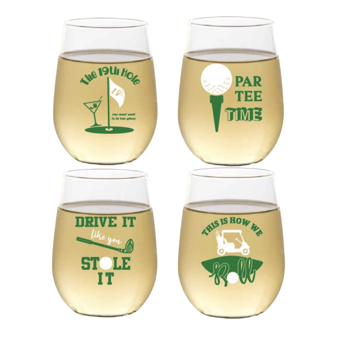 Golf Shatterproof Stemless Wine Tumblers