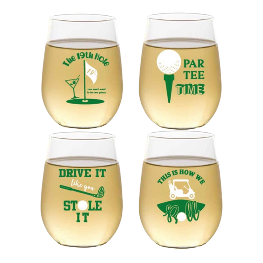 Golf Shatterproof Stemless Wine Tumblers