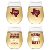 Aggie Inspired Shatterproof Stemless Wine Tumblers