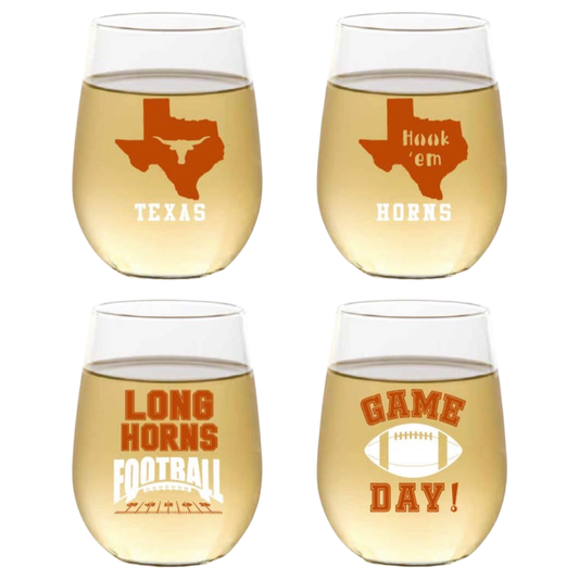 Texas Inspired Shatterproof Stemless Wine Tumblers